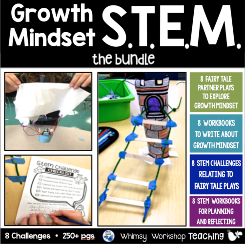 Growth Mindset and STEM are a perfect match in this bundle of stem challenges paired with fairy tale partner plays that explore growth mindset.