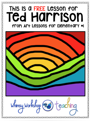 Free guided lesson about Canadian artist Ted Harrison focusing on warm and cool colors
