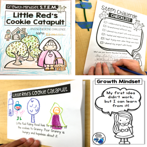Use fairy tale partner plays to explore growth mindset and set up STEM challenges (free STEM poster set download)