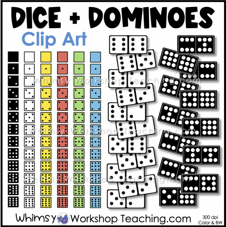 Clip Art Clipart Black White Color Images Math Dice Dominoes Whimsy