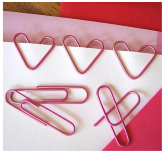 heart paper clips