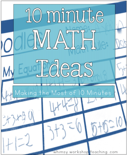 10 minute math ideas