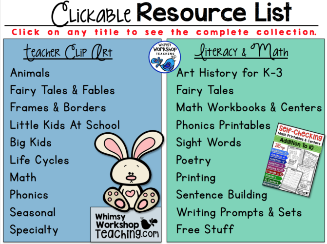 Clickable Resource List Whimsy Workshop Teaching