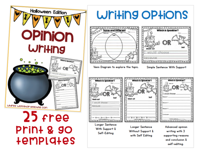 Halloween Opinion Writing templates free