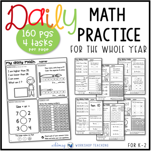 bundle of daily math practice and review for each month