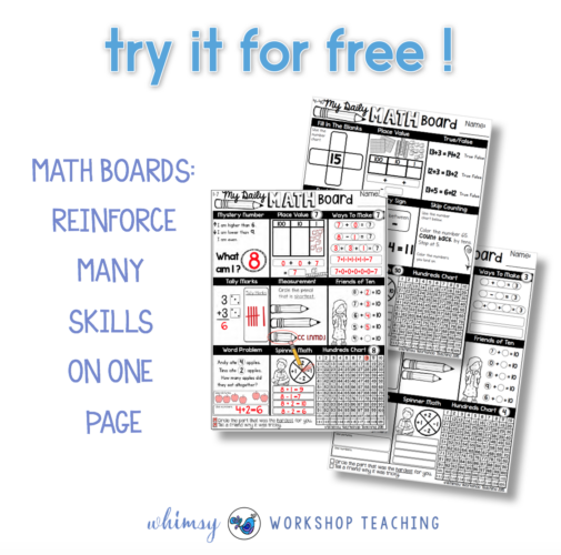 math boards freebie pages opt in