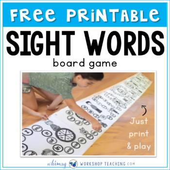 Giant Sight Word Board game to print and play FREE