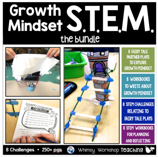 STEM challenges for 8 fairy tales with workbooks and partner plays