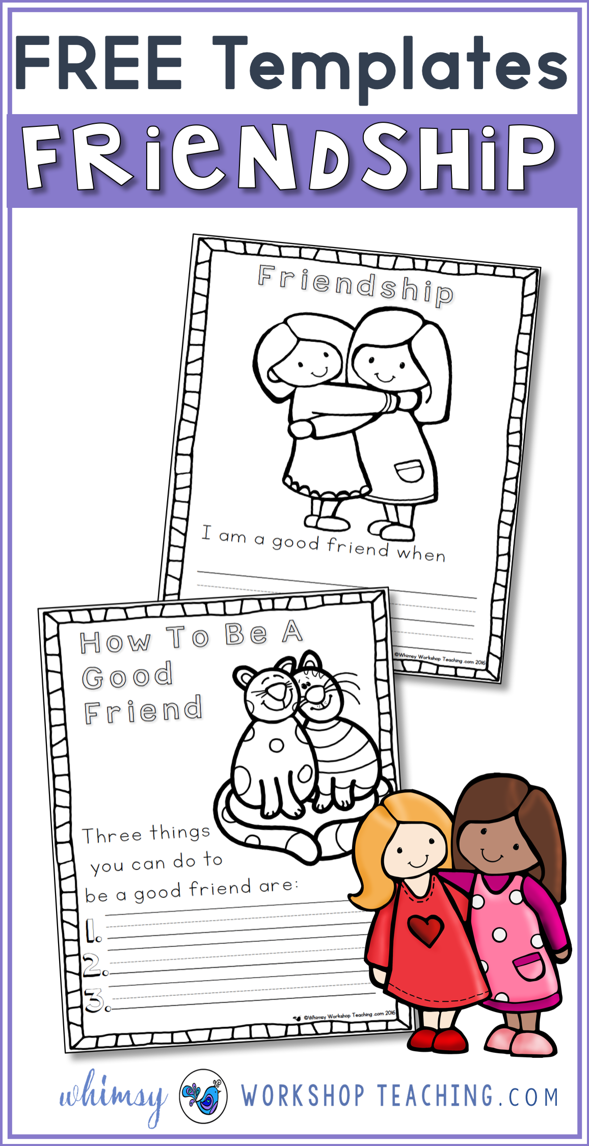 free printable friendship day worksheet for kindergarten - first grade