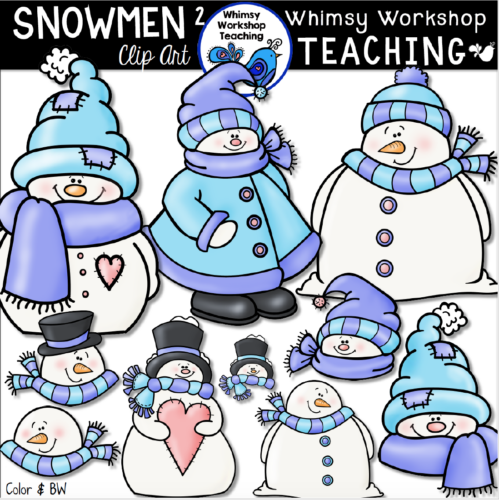 Cute collection of winter snowmen clip art!