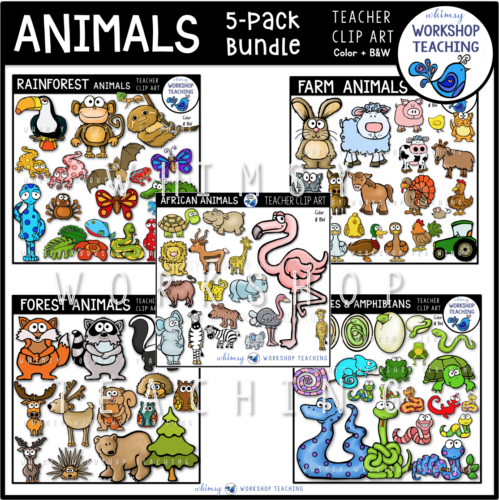 Animals Clip Art Bundle 5 Pack