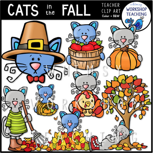 Cats in the Fall Clip Art