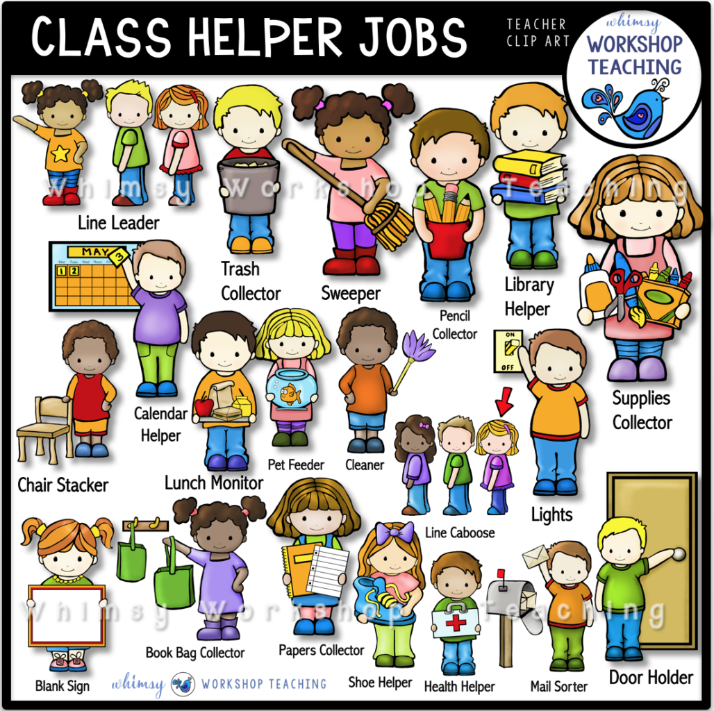 Class Helper Jobs Clip Art WWT Whimsy Teaching