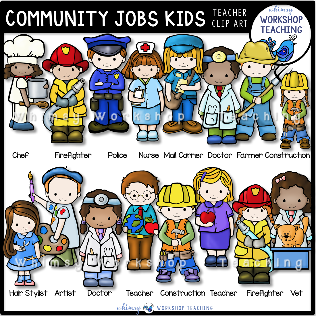Community Jobs Kids Clip Art WWT Whimsy Teaching