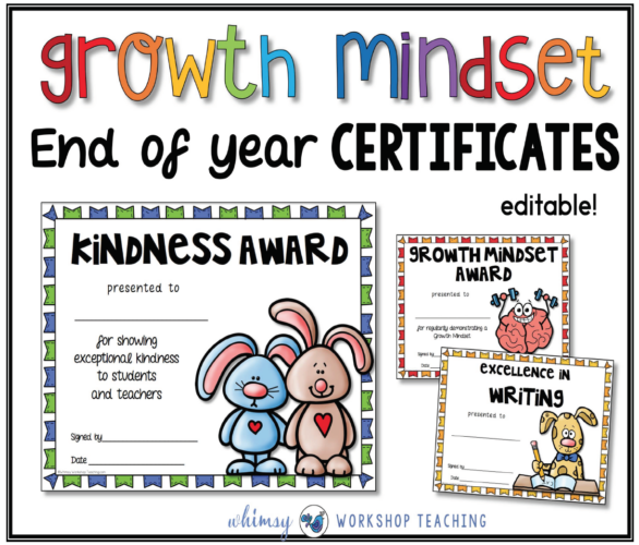 Growth Mindset Certificates