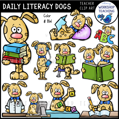 Literacy Dogs Clip Art