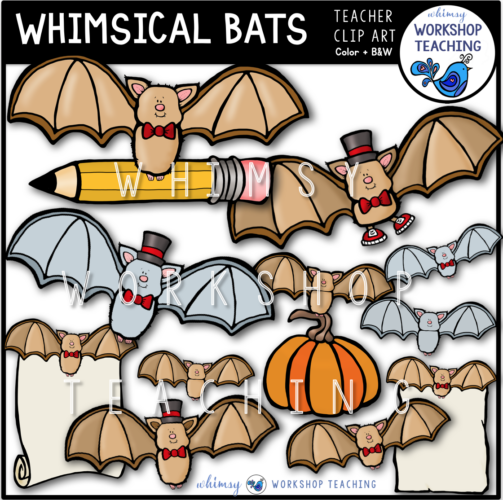 Whimsical Bats Clip Art