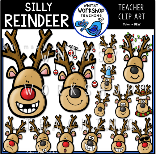 Silly Reindeer Clip Art