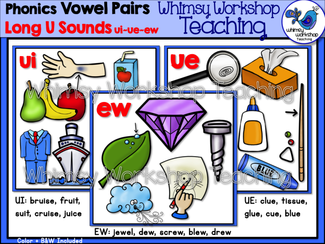 Phonics Vowel Pairs Long U