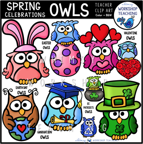 Spring Celebrations Owls Clip Art WWT