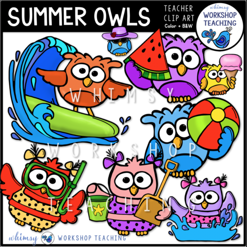 Summer Owls Clip Art WWT