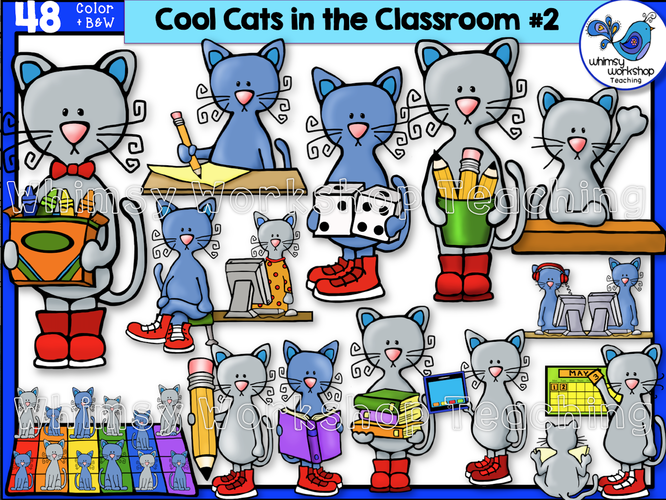 teacher clipart images black and white cats