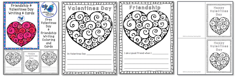 Friendship Valentines Day Writing Cards