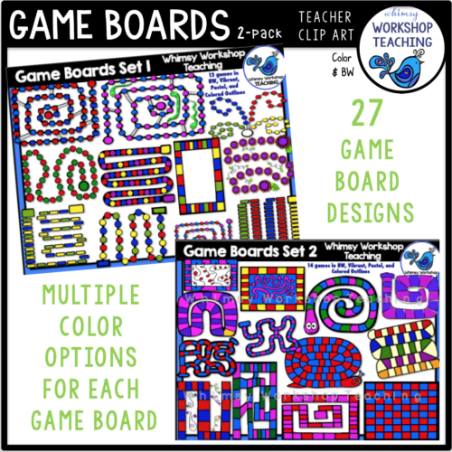 Game Boards 2 Pack Clip Art Whimsy Workshop Teaching