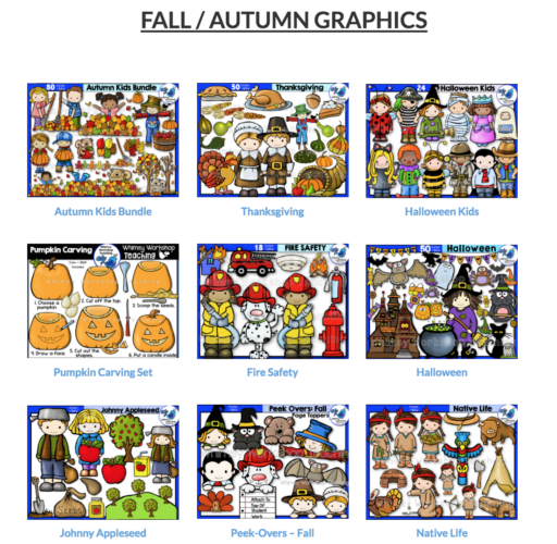 Click to see a whole page of seasonal teacher friendly clip art!