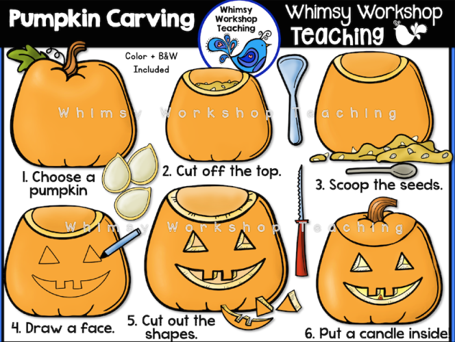 Pumpkin Carving clip art set