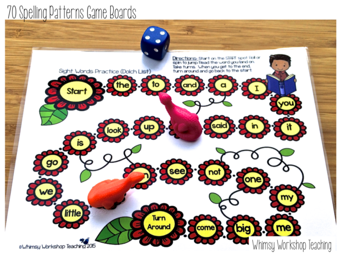 Use game boards during your literacy centers to reinforce those spelling patterns and phonics rules! Easy, independent and interactive fun - and no prep for the whole year! Read about how we use them and grab a free spelling pattern assessment pack.