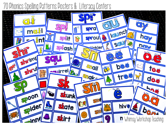 Use game boards during your literacy centers to reinforce those spelling patterns and phonics rules! Easy, independent and interactive fun - and no prep for the whole year! Read about how we use them and grab a free spelling pattern assessment pack.