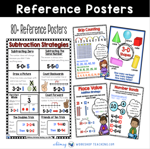 first grade math reference posters