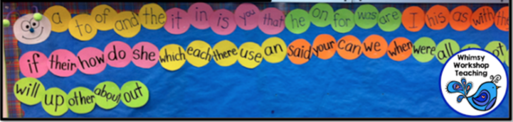 Sight Word caterpillar - in class and for student rooms at home