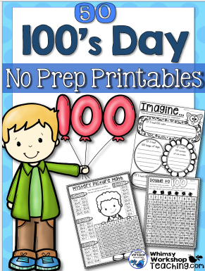 100 day printables for math and writing together