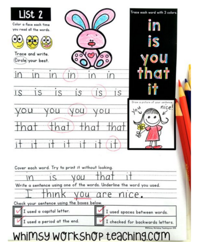 Differentiate your printing program with workbooks that cover sight words, letter sounds, spelling patterns and sentence editing.