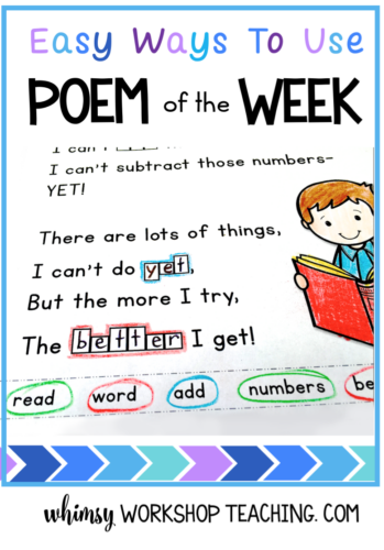 Read about ways to use poem of the week in literacy and writing centers for seasonal and holidays (free sample pages download)