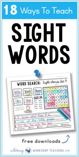 This is a collection of 18 ways to practice sight words in your classroom (free downloads)