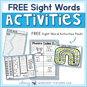 Sight word Free printables, minibook and board game - Whimsy Workshop ...