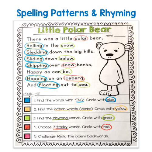 Poetry and close reading are a perfect match to practice rhyming, parts of speech, context clues and many other core literacy skills