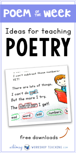 Poem of the week is a great way to teach so many literacy skills at once with very little prep (free poem downloads)