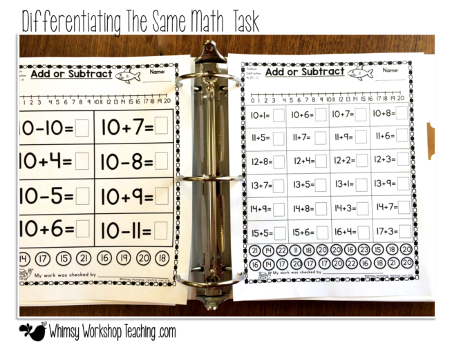 Three levels of difficulty for the same activity helps differentiate quickly and easily in a multi-age classroom