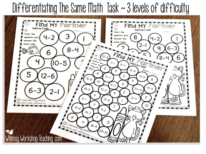 Three levels of difficulty for each no-prep printable makes it easy to differentiate