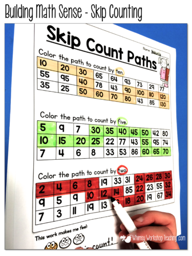 Developing math sense with skip counting paths