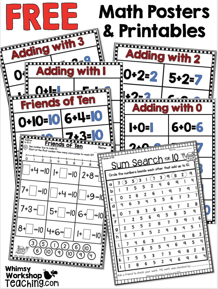 Free Math Posters and Printables Whimsy Teaching
