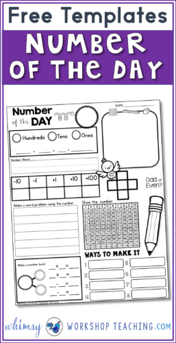 Use these free Number of the Day templates every day with a different number to build math sense and confidence! There are two differentiated versions to meed students math levels and needs.