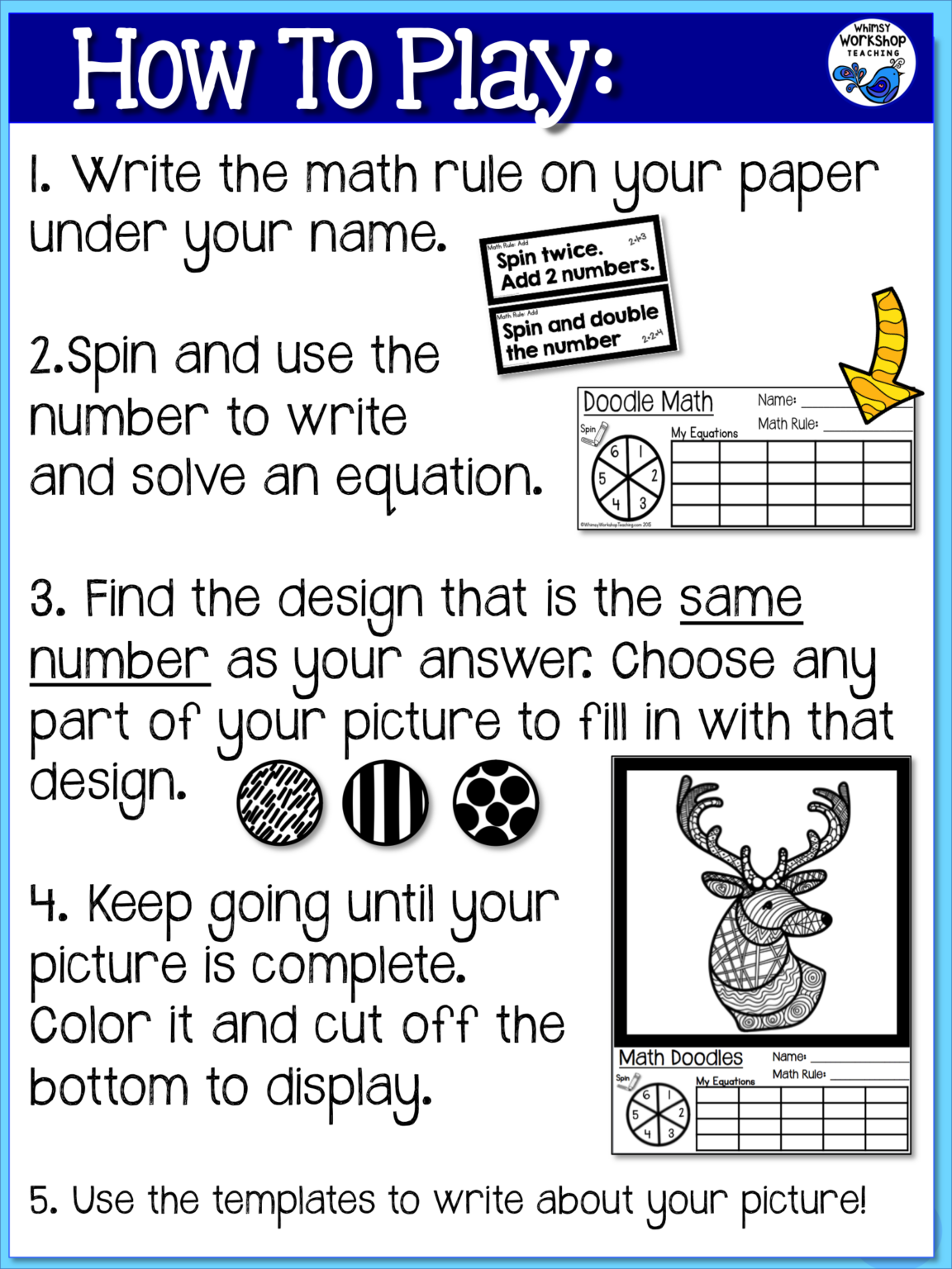 Math Doodles Instructions Whimsy Teaching