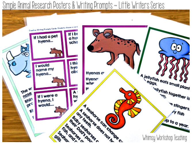 Animal Research Posters and Writing Prompts