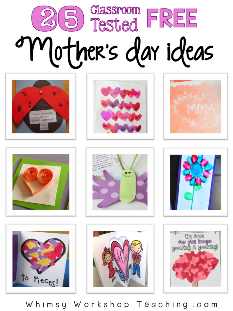 25 Classroom Tested and FREE Mother's Day Ideas - Whimsy Workshop Teaching