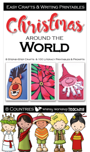 Christmas Around the World has step by step photos for Christmas crafts and 12 writing printables for each country celebrations. (Free sample pages in preview)